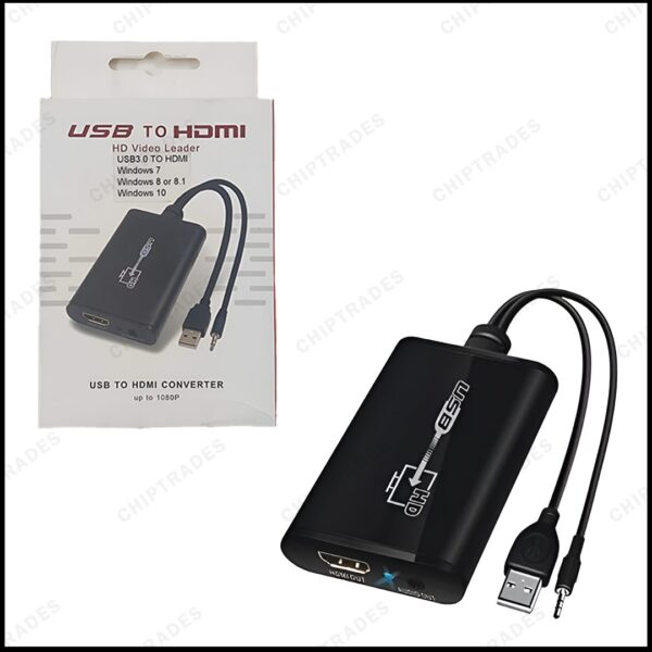 (524) (DS) HD VIDEO LEADER USB 3.0 TO HDMI ( WITH AUX ) CABLE - Image 2